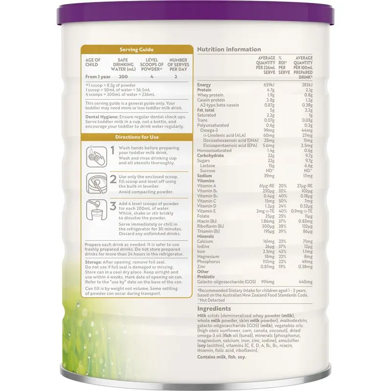 A2 Gentle Gold Premium Toddler Milk Drink Stage 3 From 1 Years To 3 Years 800g