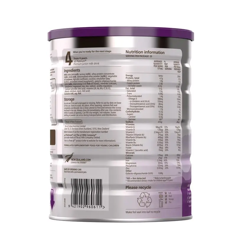 A2 Platinum Premium Toddler Milk Drink Stage 3 From 1 Year 900g