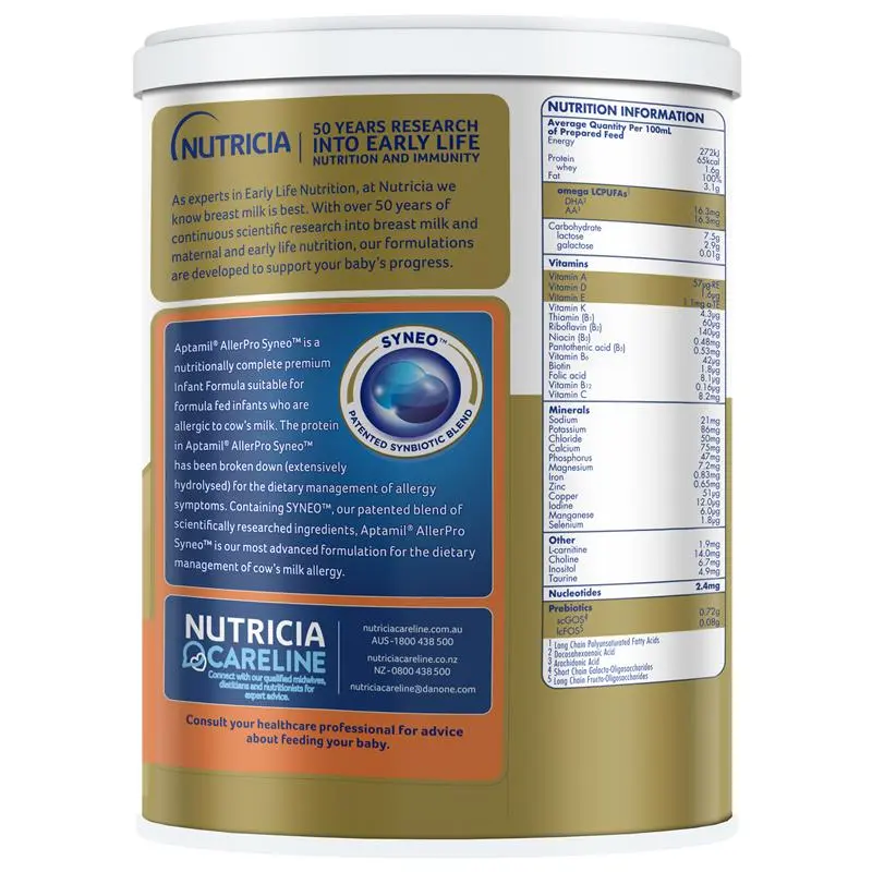 Aptamil AllerPro Syneo 1 Allergy Premium Baby Infant Formula From Birth to 6 Months 900g