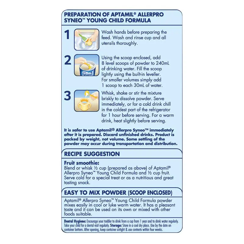 Aptamil AllerPro Syneo 3 Allergy Premium Toddler Milk Drink From 1 Year 900g