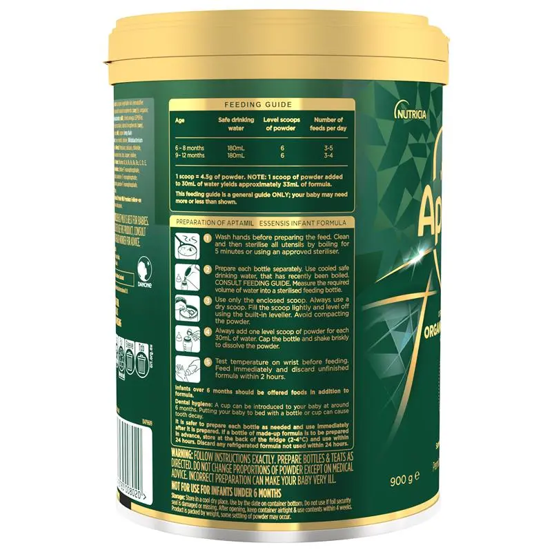 Aptamil Essensis Organic A2 Protein Milk 2 Premium Follow-On Formula From 6-12 Months 900g