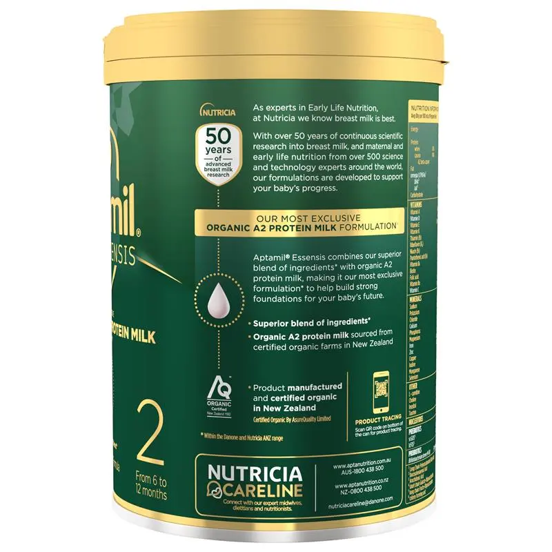Aptamil Essensis Organic A2 Protein Milk 2 Premium Follow-On Formula From 6-12 Months 900g