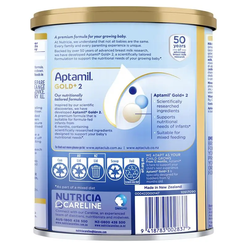 Aptamil Gold+ 2 Baby Follow-On Formula From 6-12 Months 900g