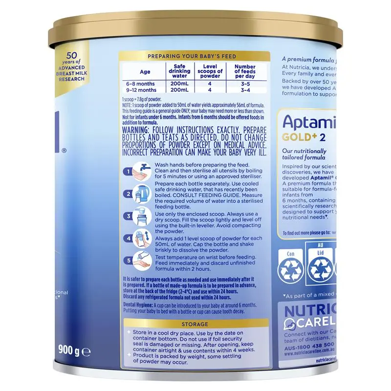 Aptamil Gold+ 2 Baby Follow-On Formula From 6-12 Months 900g