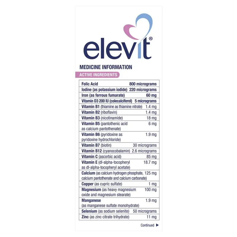 Elevit Pre-conception & Pregnancy 100 Tablets