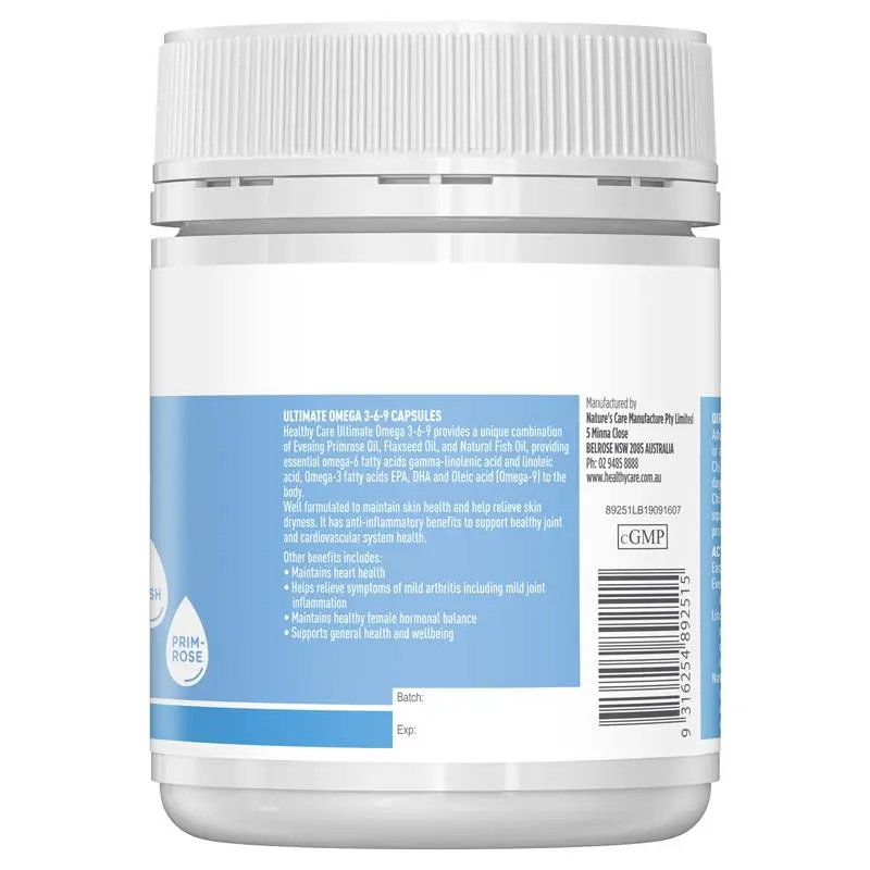 Healthy Care Ultimate Omega 3-6-9 200 Capsules