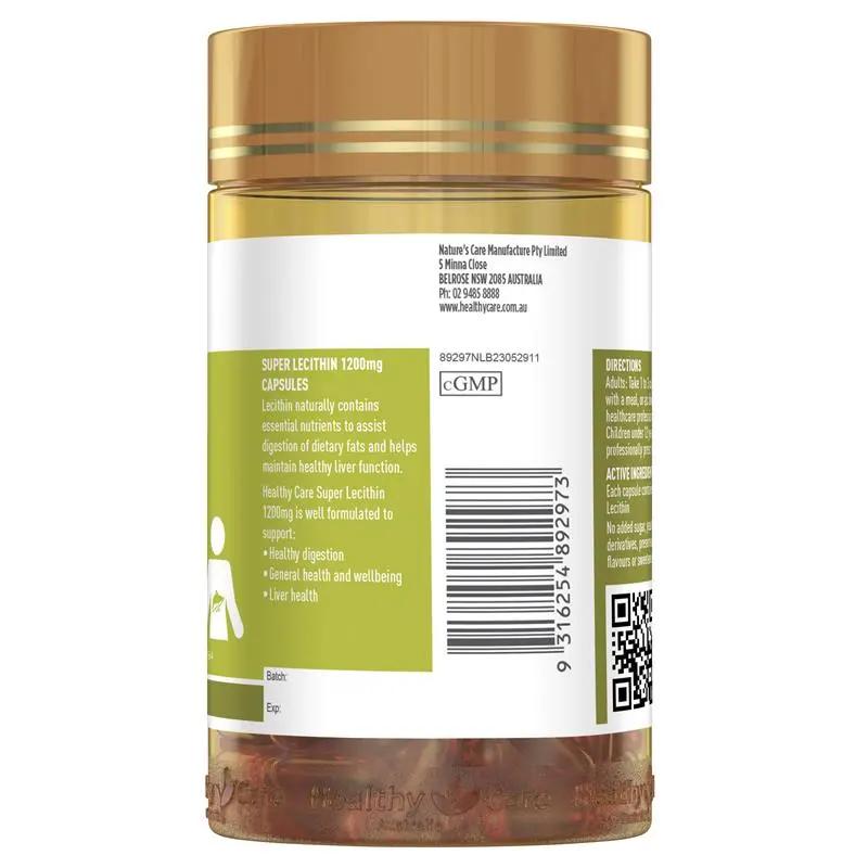 Healthy Care Super Lecithin 1200mg 100 Capsules